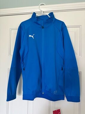 Puma Electric Blue Kids' Training Jacket with DryCELL Logo